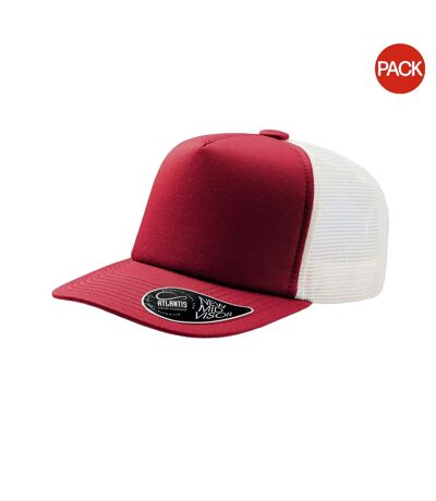 Lot de 2  casquettes trucker record adulte rouge Atlantis