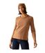 T-shirt Manches Longues Motif/style À Rayures Federica Femme Marron Vanille Clair Regatta-1