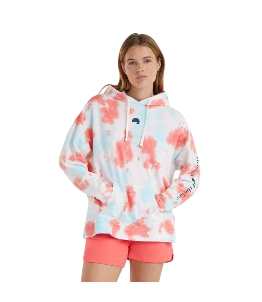 Sweat À Capuche Motif/style Tie-dye Wow Femme Blanc Rose O´Neill-1