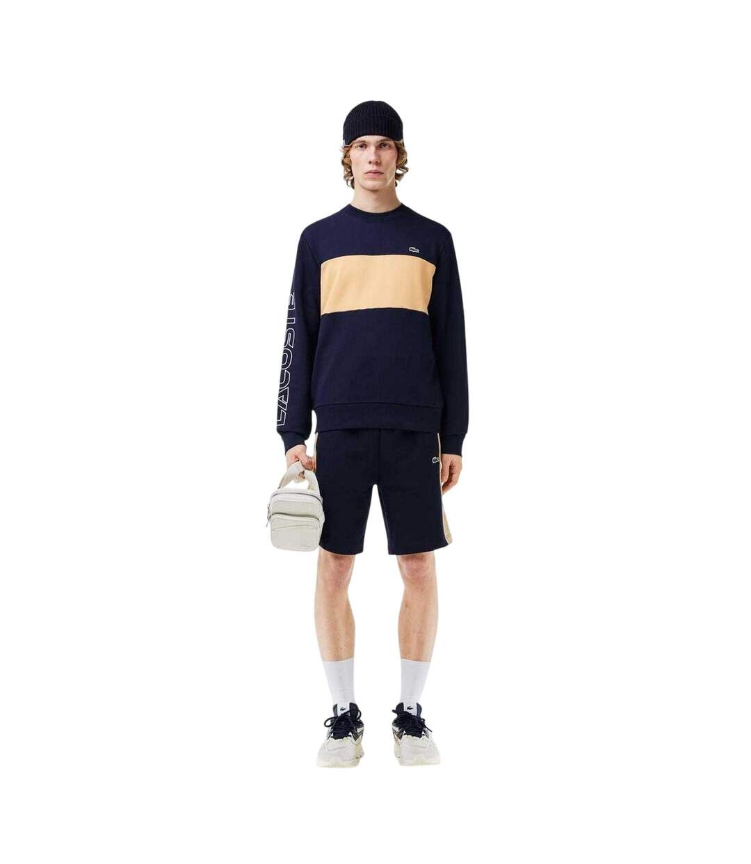 Sweat Motif/style Blocs De Couleurs Homme Bleu Marine Lacoste-4