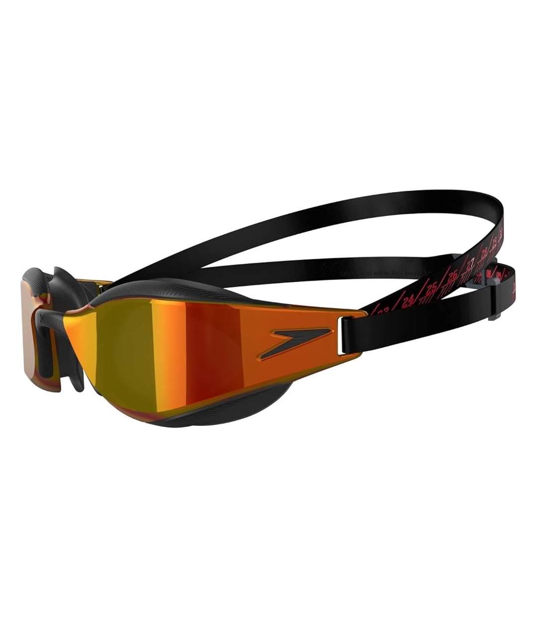 Lunettes De Natation Fastskin Hyper Elite Adulte Noir Gris Oxyde Rouge Feu Speedo-3