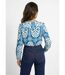 Chemisier col claudine, motif fantaisie-2
