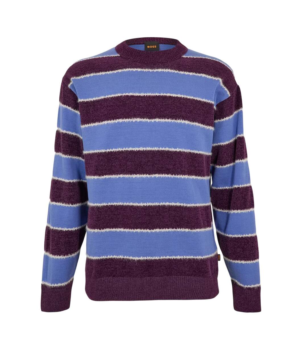 Mens Striped Sweater Top Purple Blue Boss-1