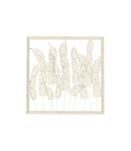 Décoration Murale en Métal Plantes 82cm Blanc