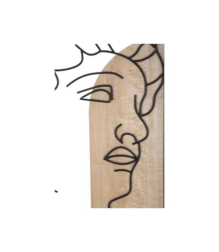 Décoration Murale Encadrée David Profil 80cm Naturel & Noir