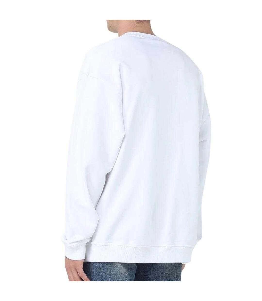 Sweat Motif/style Logo Double Détruit Homme Blanc Diesel-4