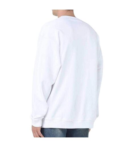 Sweat Motif/style Logo Double Détruit Homme Blanc Diesel