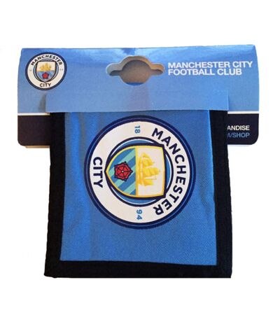 Manchester City FC Mens Official Crest Design Money Wallet (Sky Blue) (One Size)