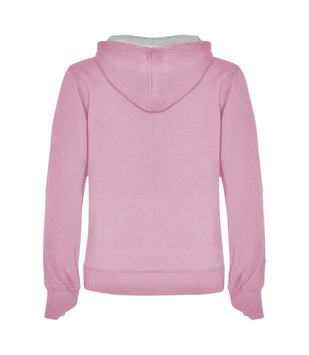 Sweat à capuche urban femme rose clair / gris chiné Roly