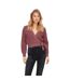 Womens/ladies Cropped V Neck Cardigan Rose Only-2