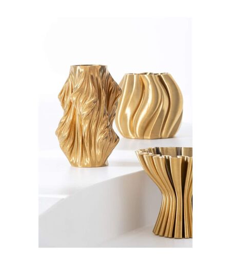 Vase Déco en Porcelaine Impression 3D 41cm Doré