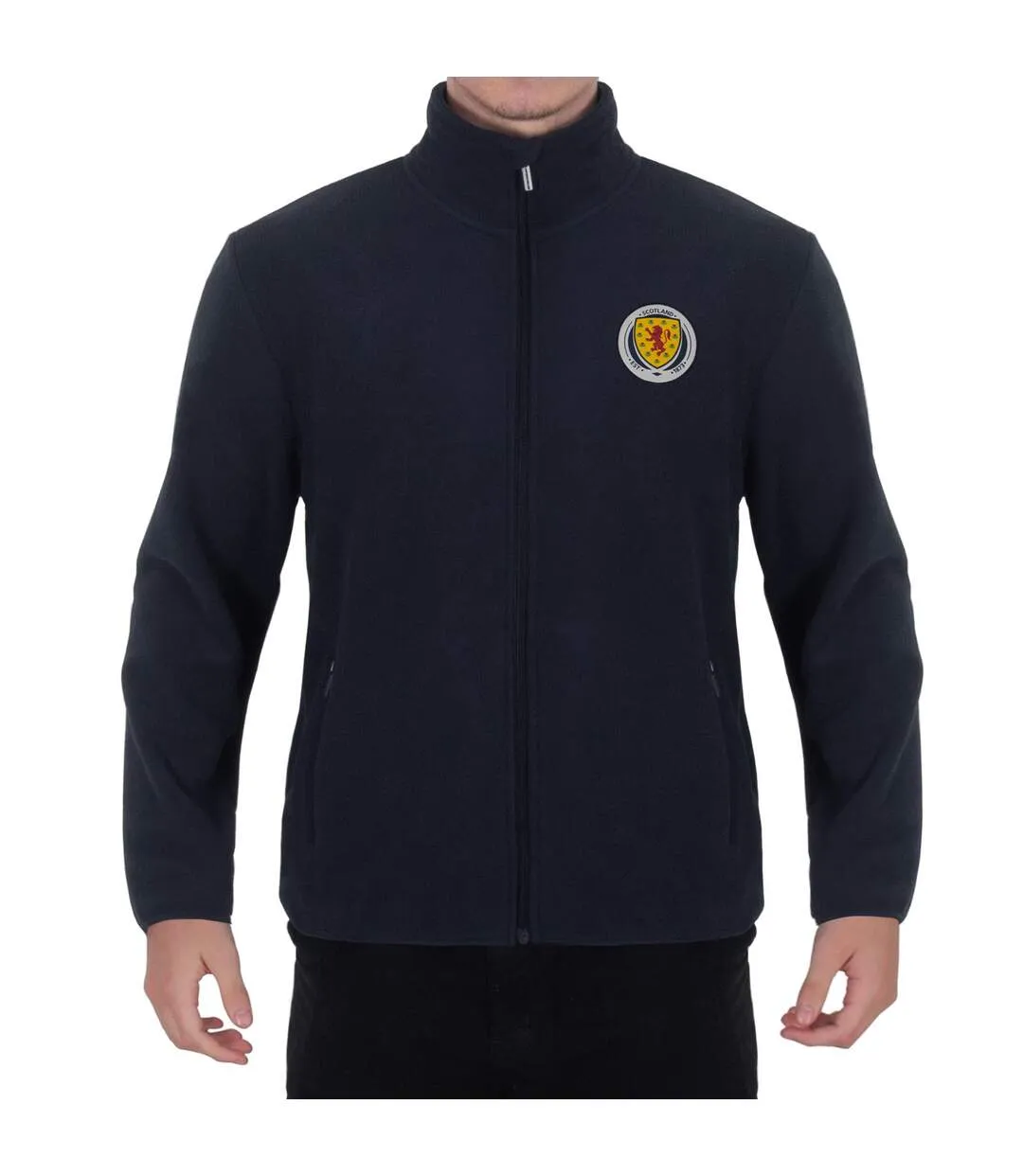 Mens Crest Fleece Jacket Navy Scottish FA-1