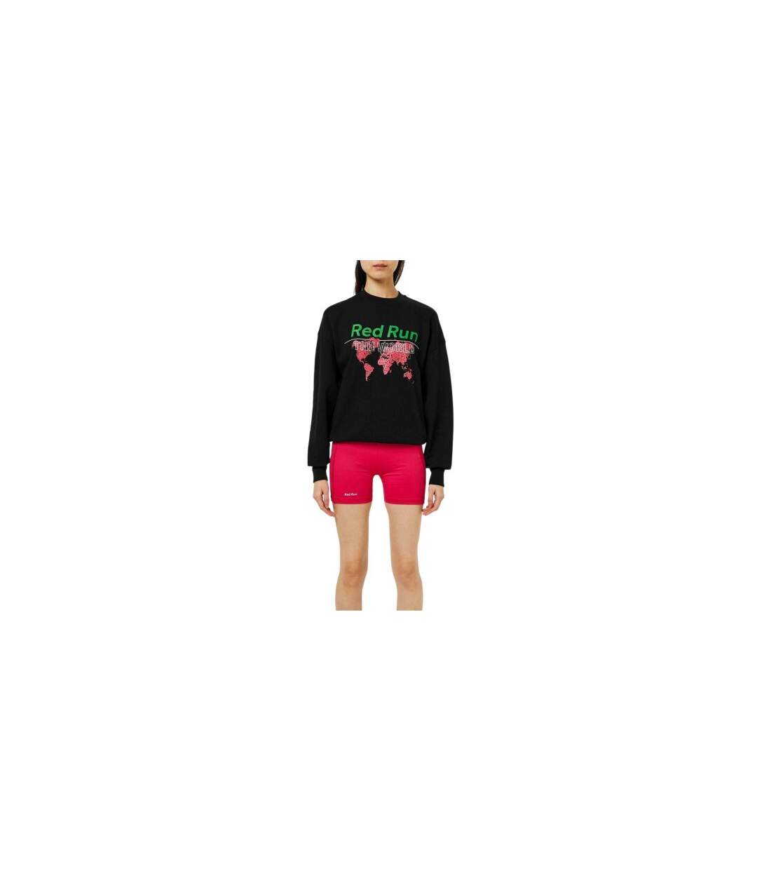 Sweat Motif/style Imprimé Graphique Femme Noir Imprimé Red Run-1