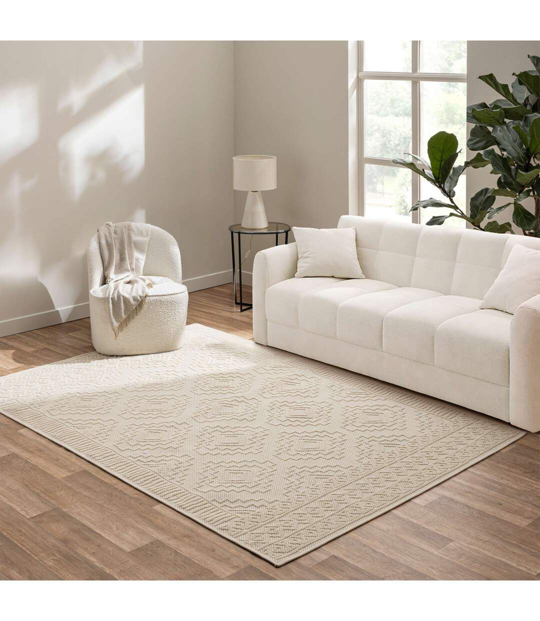 Tapis Tissé Relief Canyon 160x230cm Naturel-4