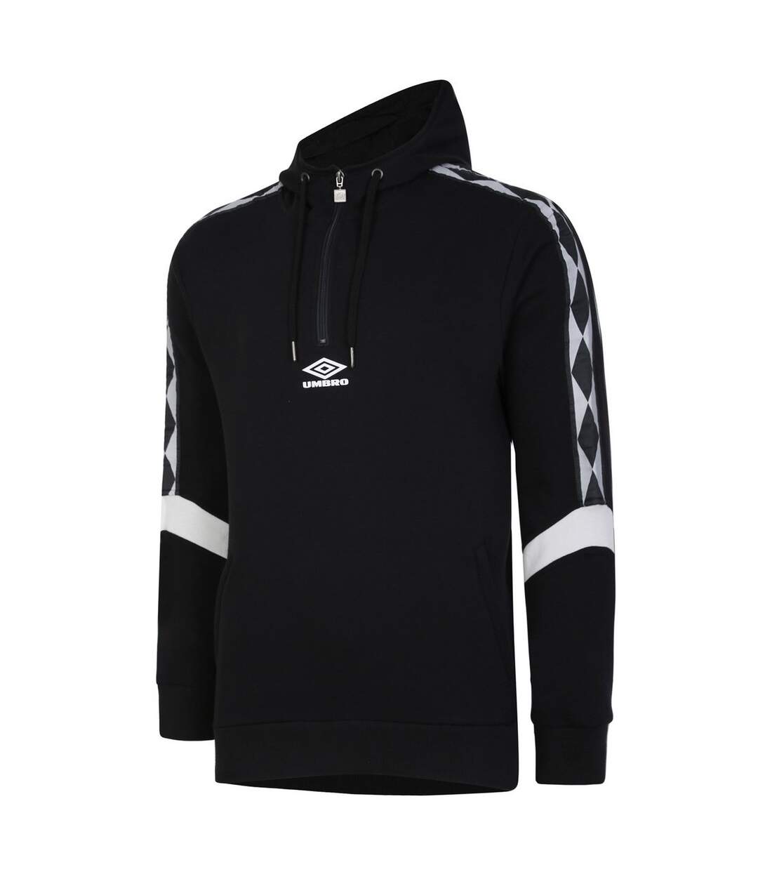 Mens Diamond Half Zip Hoodie Black Lunar Rock Umbro-1
