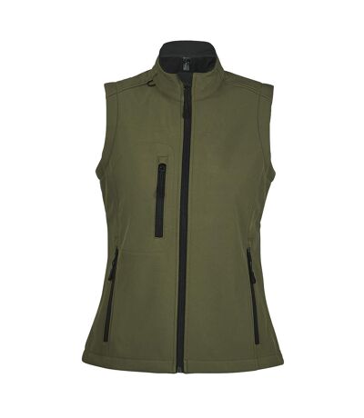 SOLS Womens/Ladies Rallye Soft Shell Bodywarmer Jacket (Dark Green)