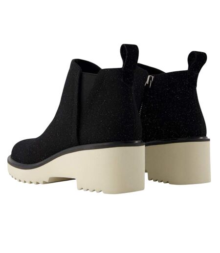 Womens/ladies Maude Shimmer Ankle Boots Black Toms