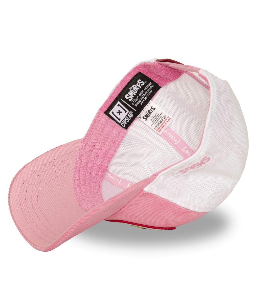 Casquette baseball effet velours avec filet et patch Soft Pink Capslab-5