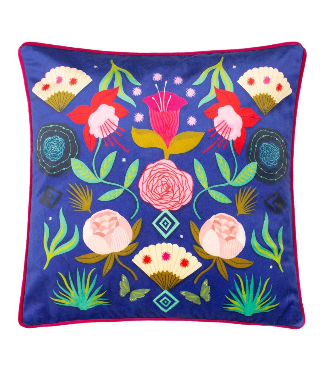 Fiesta folk cushion cover one size red/pink Kate Merritt