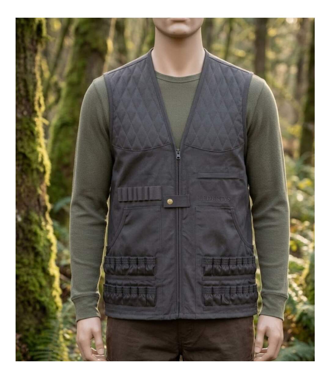 Gilet de Chasse LEDERTYS Spécial Munitions LY0204 – Cartouchière Haute Capacité, Carnier et Épaules Matelassées-4
