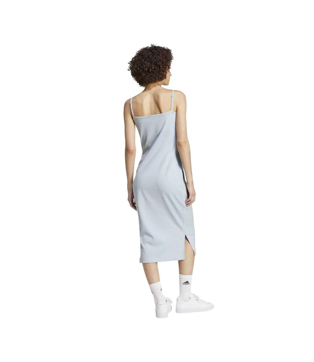 Womens/ladies All Szn Cotton Midi Dress Blue Adidas-3