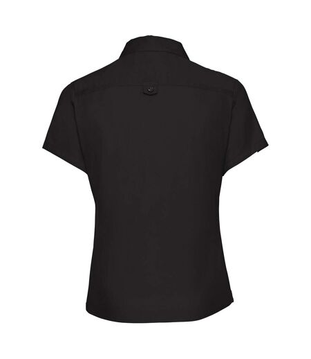 Russell Collection Womens/Ladies Short Sleeve Classic Twill Shirt (Black) - UTRW3257