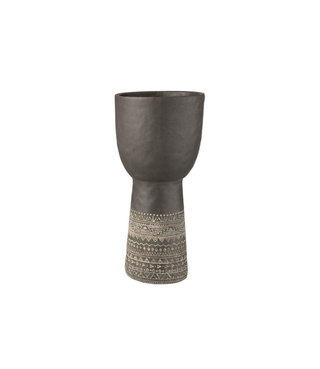 Cache-Pot Déco en Ciment Ethnic 50cm Gris-1