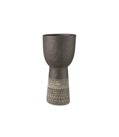 Cache-Pot Déco en Ciment Ethnic 50cm Gris