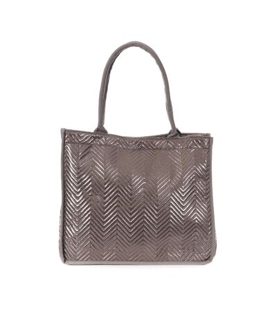 Sac Caba Fourre tout Gris Métallique Stella Green Matelasse Chevron 3 - Taille unique