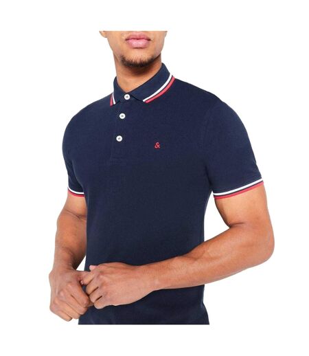 Mens Slim Short-sleeved Polo Shirt Navy Blazer Jack And Jones