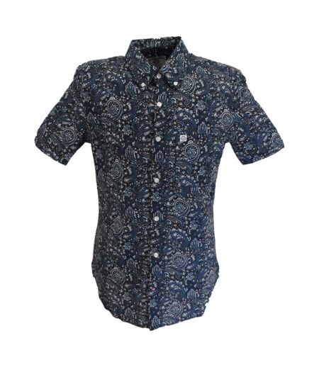 Chemise Motif/style Cachemire Homme Noir Gris Bleu Lambretta