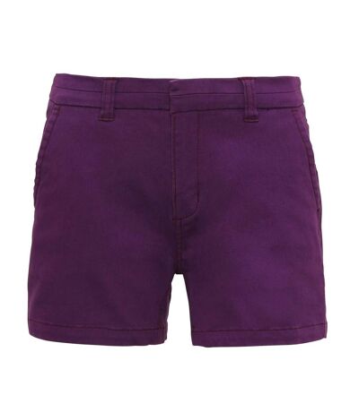 Short en coton pour femme - AQ061 - violet prune