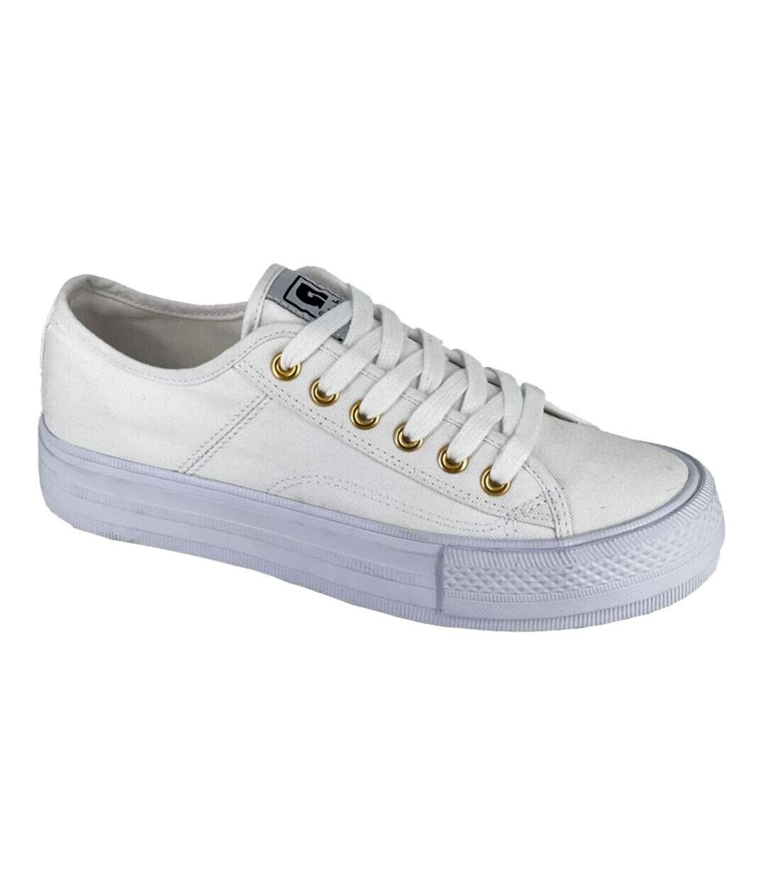 Womens/ladies canvas trainers white Rdek