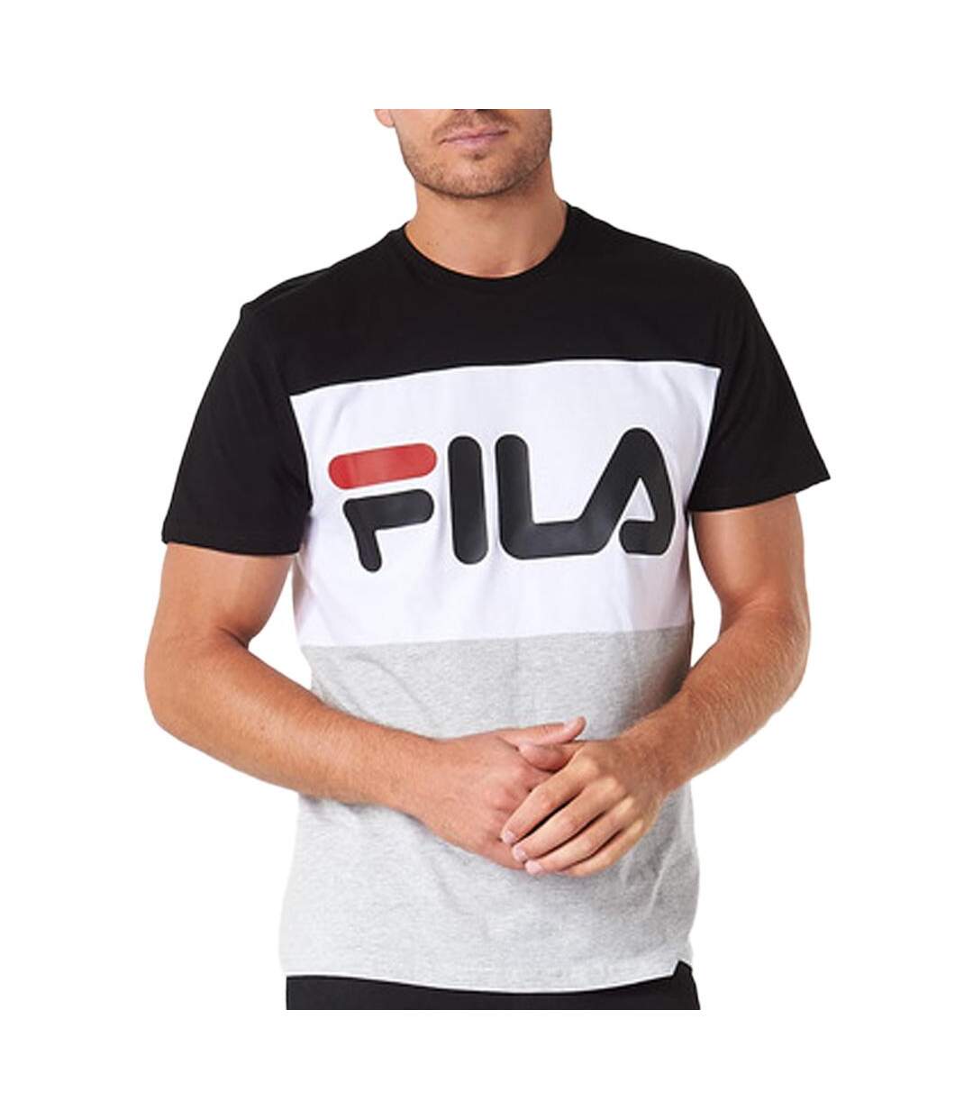 T-shirt gris/noir homme fila flat matte - l-2