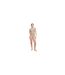 Womens/ladies Snake Print Mesh Slim T-shirt Beige Good American-1