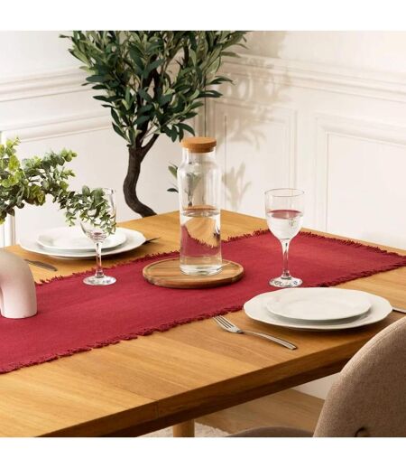 Chemin de Table Maha 38x140cm Rouge Grenat