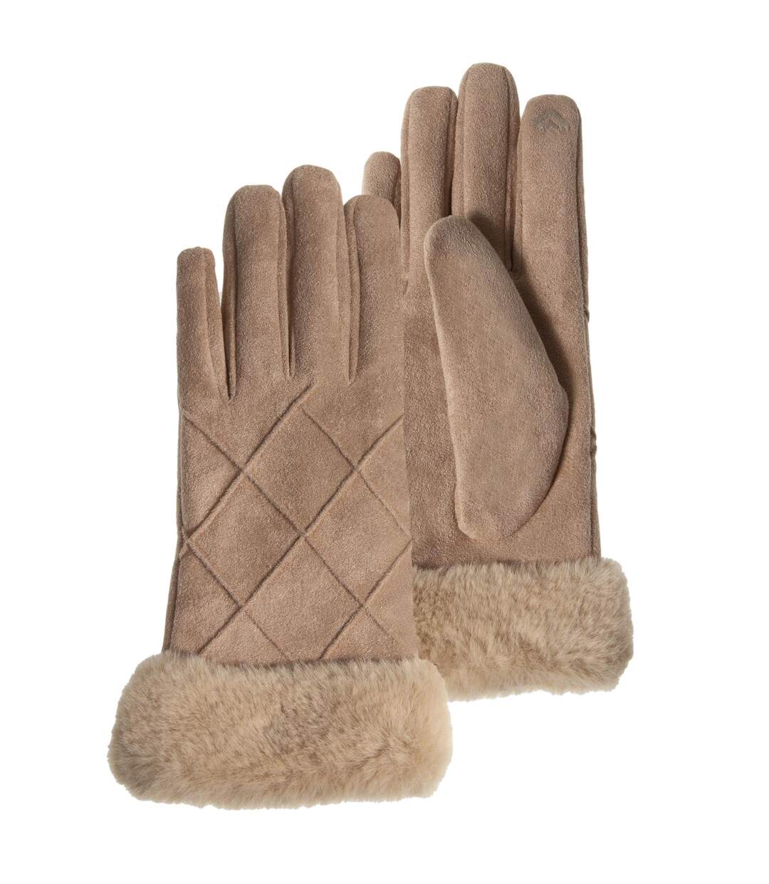 Isotoner Gants femme tactiles, chauds, doublés imitation fourrure, taille unique-1