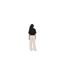 Womens/ladies Plain Round Neck Loose Fit Crop Top Black JJXX-1