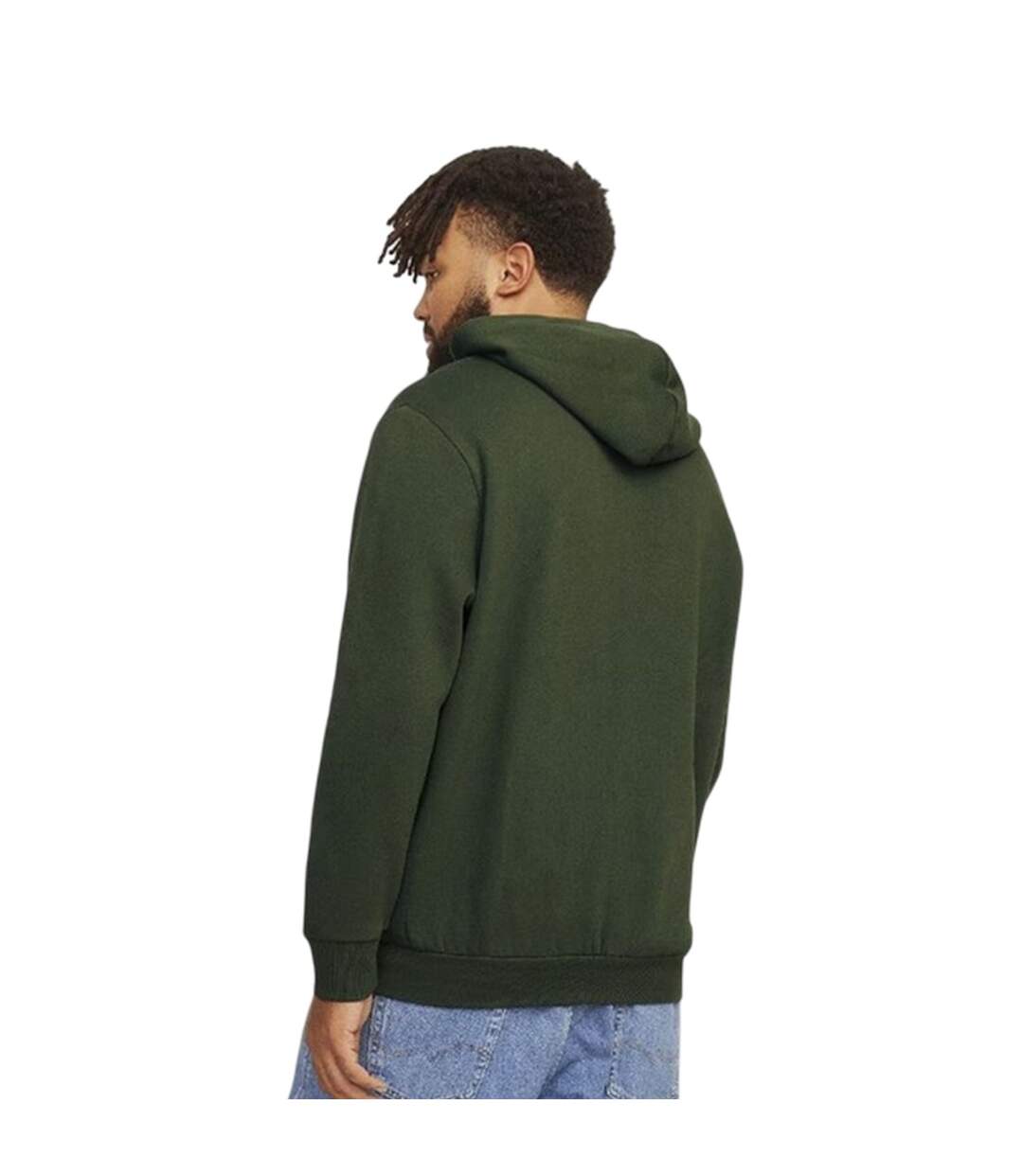 Mens Graphic Print Organic Cotton Drawstring Hoodie Green Jack And Jones-3