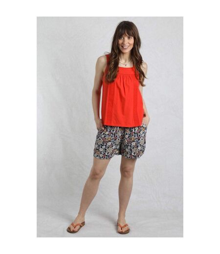 Womens/ladies chelle organic cotton square neck vest top tango red Weird Fish