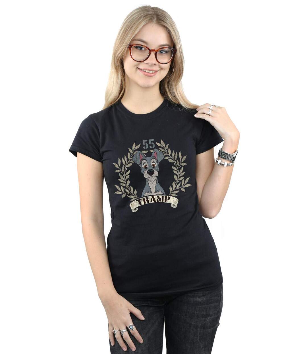 Disney - T-shirt LADY AND THE TRAMP TRAMP SINCE - Femme (Noir) - UTBI16161-2