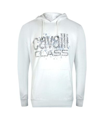 Sweat À Capuche Motif Logo Effet Peinture En Aérosol Homme Blanc Cavalli Class