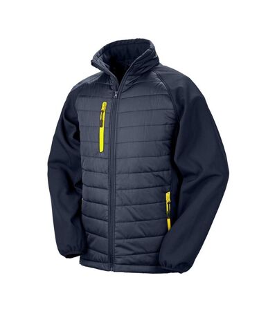 Result Unisex Adult Compass Softshell Padded Jacket (Navy/Yellow)