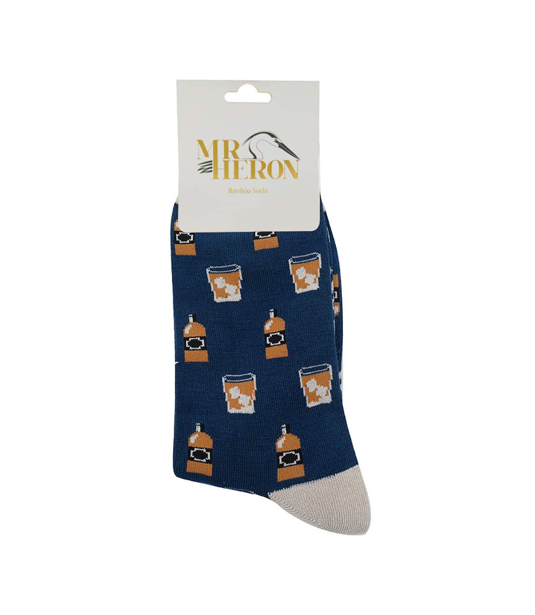 Mr Heron - Mens Novelty Whisky Design Bamboo Socks-2