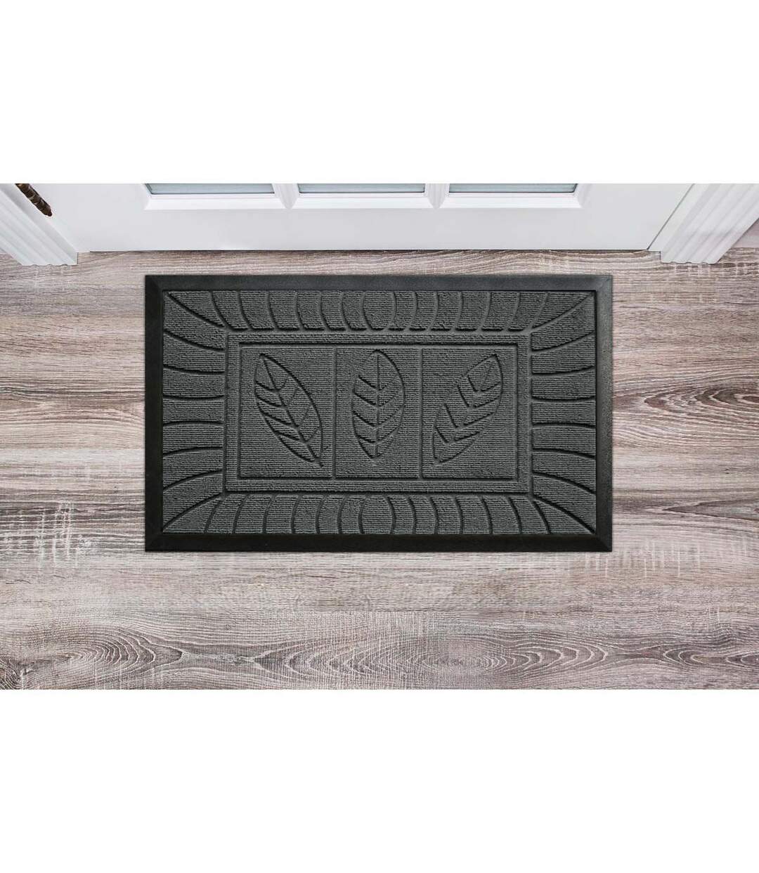 Tapis d'Entrée Feuilles 45x75cm Gris-3