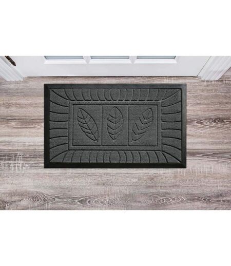 Tapis d'Entrée Feuilles 45x75cm Gris