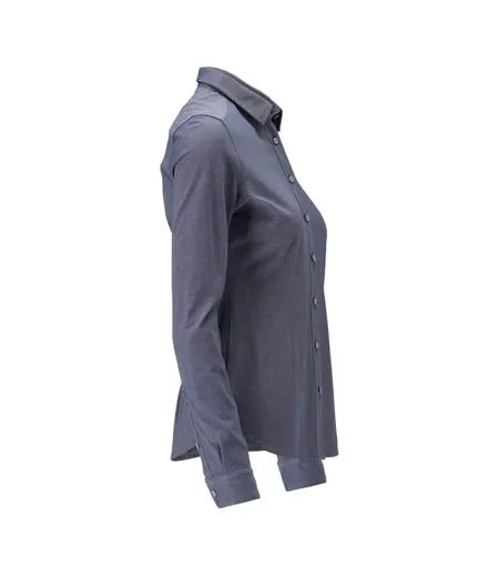 Womens/ladies Frontline Shirt Blue Flecked Mascot