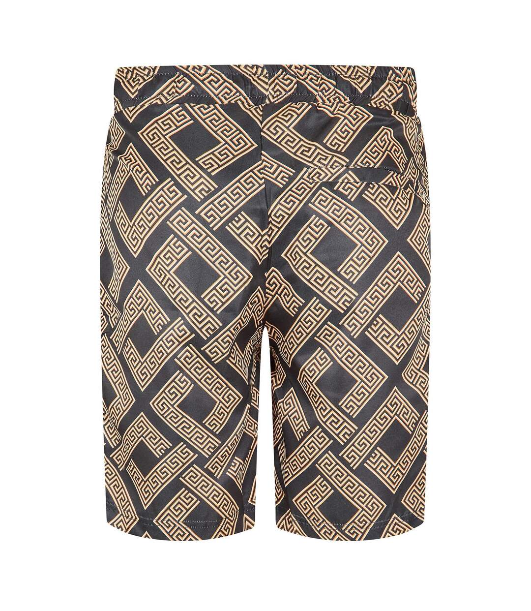 Short Motif/style Clé Grecque Roman Homme Noir Jaune Or Criminal Damage-2