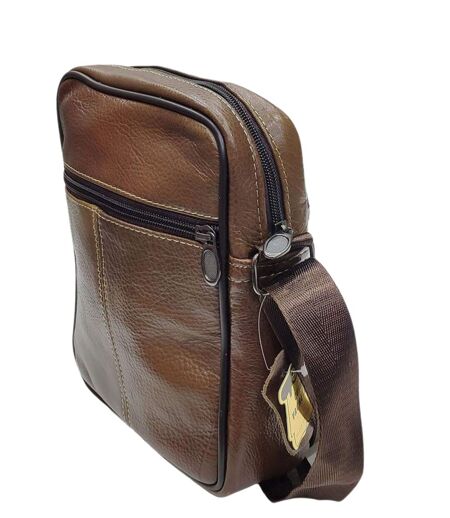 Sacoche bandoulière homme en simili cuir - Marron - Elégance fonctionnelle pour un style urbain
