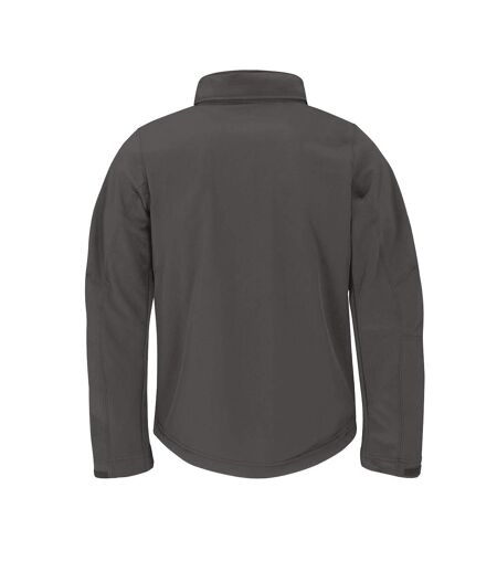 B&C Mens Hooded Softshell Breathable, Waterproof & Windproof Jacket (Fleece Lini (Dark Grey)